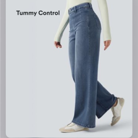 Halara Flex™ High Waisted Tummy
Control Wide Leg Casual Jeans with Pockets - Picture 6 of 6